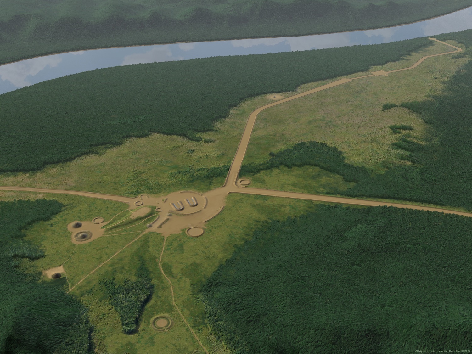 Portsmouth Earthworks Group B - Twin Horseshoe Mounds and Earthworks 